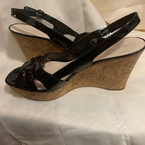 New size 9.5 Franco Sarto patent leather wedges